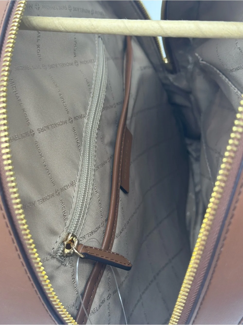 Michael Kors Brown and Tan Signature Logo Backpack